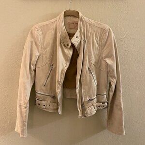 Free People Vegan Leather Cropped Biker Jacket XS